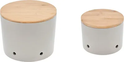 Produktbild von MAGU Knoblauchtopf & Zwiebeltopf CERA-Design Silver hellgrau