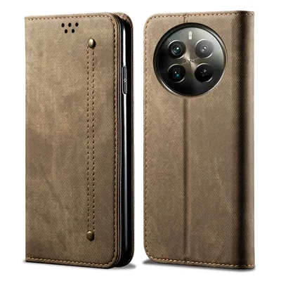 Obrázek produktu pro Pouzdro pro Realme 12 Pro/Realme 12 Pro+, Kožené Peněženkové Pouzdro s Magnetickým Uzavíráním a Stojánkem Khaki