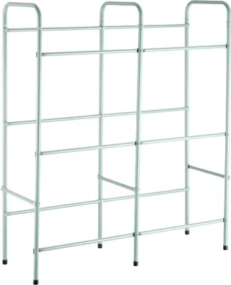 A product shot of a metal shelving unit.
