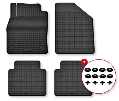 Image de Tapis de sol en caoutchouc pour Daihatsu Materia 2007-2011 (monospace) – 4 pièces, noirs, semi-universel, adapté