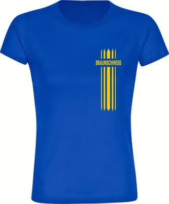 Produktbild von multifanshop Damen T-Shirt - Braunschweig - Streifen, blau, Größe M