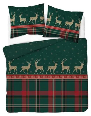 Produktbild von Bettwäsche, Flanellbettwäsche, Warm, Für den Winter 200x220 6029b Weihnachtlich, Rentiere, KI-generiertes Bild