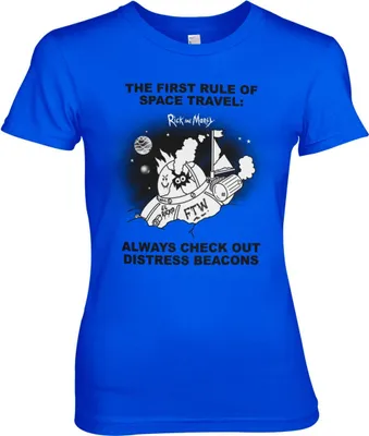 Produktbild von Rick And Morty - Distressed Beacons Girly Tee - Small - Blue