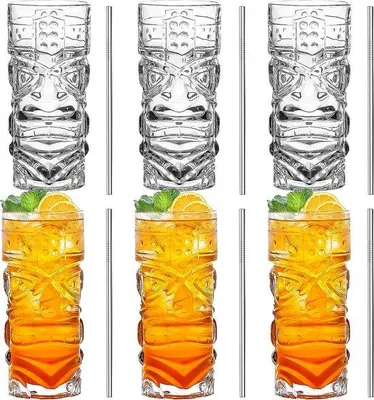 Produktbild von Famanu Tiki-Glas-Set 170-400 ml - Exotisches Design für Cocktails