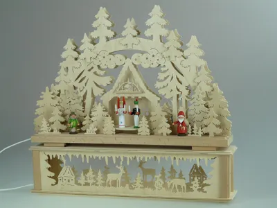 Produktbild von Original Erzgebirgischer Marken Schwibbogen Lichterbogen 50 x 43 cm K50-3_186