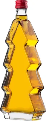 Obrázek produktu pro KADAX skleněné láhve ve tvaru vánočního stromku, 500 ml, 1 kus, vánoční láhve se šroubovacím uzávěrem, vánoční láhve na likéry, prázdné láhve na likéry k plnění (červené)