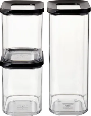Immagine prodotto di MEPAL 106995540400 MEPAL Vorratsdosen-Set Modula 11,4/16,8/22,2 cm hoch schwarz 1,0/1,5/2,0 l, 1 Set