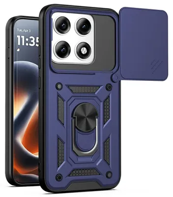 Produktbild von Coverup Armor Ring Ständer Back Cover mit Kamera Schutz - Motorola Edge 70 Pro Hülle - Blau