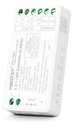 Zdjęcie produktu dla Kontroler taśmy led monokolor/dualwhite 12v/24v 12amax 2,4ghz Fut035s+