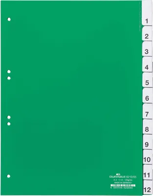 Obrázok produktu pre Durable 6210-05, Číselný zápisník, Zelená, Portrét, A4, 2, 4, 6, 230 mm