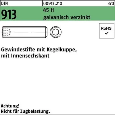 Produktbild von Reyher  Gewindestifte DIN 913 45 H M 4 x 4 galv. vz 009132100040004 (1000 Stück)