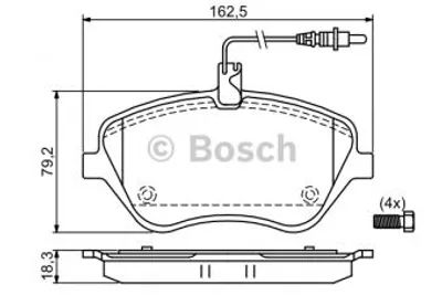 Produktbild von Bosch Bremsbelagsatz, Scheibenbremse 0 986 494 098