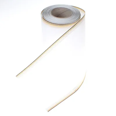 Produktbild von 25m Kranzband Trauerband Schleifenband Moiré Webkante B125mm, Farbe:weiß