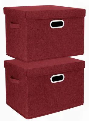 Produktbild von Große Aufbewahrungsbox mit Deckel, Stoff, faltbar, waschbar, 44 x 30 x 29 cm