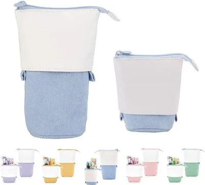Produktbild von Kinderpotloodetui mit Reißverschluss 2-in-1 Pencilcase für Mädchen Kinder Pencilhalter Teleskopischer Pencilcase Einziehbar