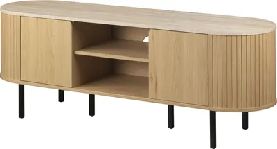 Produktbild von finori TV-Board Fabia 56 Nachbildung Travertin / Nachbildung Eiche, Größe:140x52x40 cm