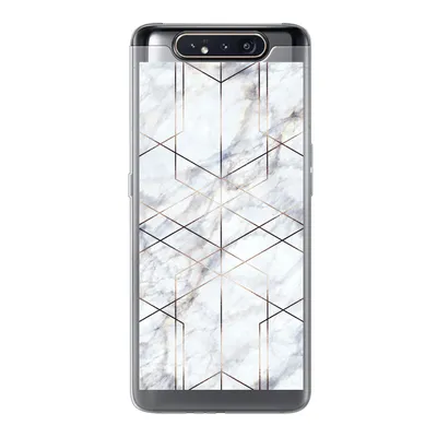 Produktbild von MuchoWow® Handyhülle Schutzhülle Hülle für Samsung Galaxy A80 Marmor - Gold - Weiß Silikon Softcase Handy Hülle - Schutzdeckel