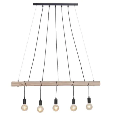 Produktbild von Hängeleuchte, Balken natur, Kabel schwarz, L 120 cm