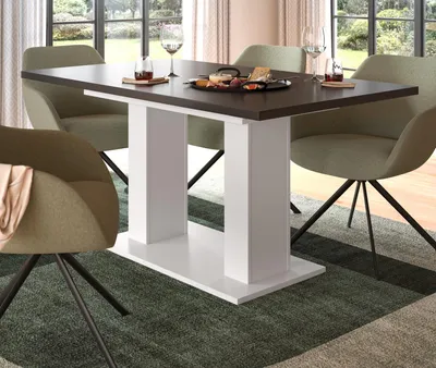 Produktbild von Esstisch "Home-X" in grau und weiß Tisch ausziehbar 150 - 190 cm