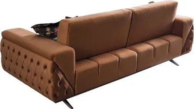 Produktbild von Brauner Textil Dreisitzer Chesterfield 3-Sitzer Wohnzimmer Polster Couch