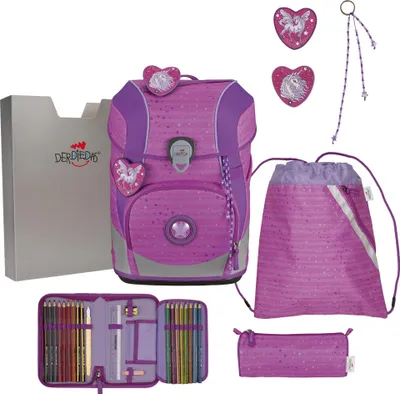 Produktbild von DERDIEDAS ErgoFlex Tiny Schulranzen Set (5 tlg.), Purple Unicorn