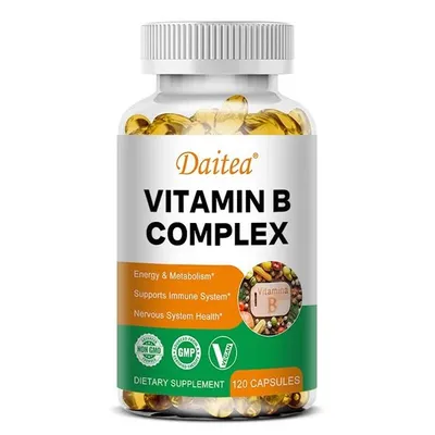 Image de Complexe de vitamines B (120 gélules) Complément alimentaire, énergie, muscles, métabolisme, système immunitaire, nerfs, santé nerveuse