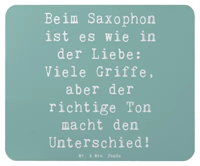 Produktbild von Mr. & Mrs. Panda Mauspad Spruch Saxophon Liebe - Meeresbrise - Geschenk, Töne, pc mausunterlage, Mousepad, Musik, Instrument lernen, Griffe, Blues, Tradition, Mouse Pad
