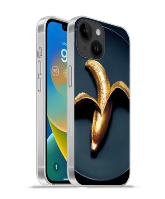 Produktbild von MuchoWow® Handyhülle Schutzhülle Hülle für Apple iPhone 14 - Softcase Goldene Banane auf dunklem Hintergrund Silikon Softcase Handy Hülle - Mobiltelefonhülle