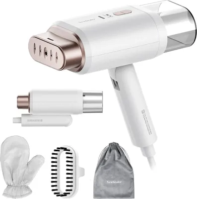 Produktbild von Newbealer Dampfglätter Reisebügeleisen 220V/120V, faltbar & tragbar,schneller 20s Aufheiz-Steamer,vertikal & horizontal Dampfbügeln,kompakt für Reisen
