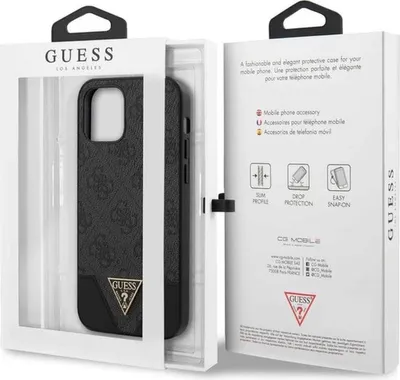 Produktbild von Guess GUHCP12LPU4GHBK iPhone 12 Pro Max 6,7" grau hardcase 4G Triangle Collection Schutzhülle