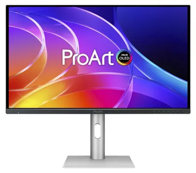 Produktbild von ASUS ProArt OLED PA279CDV, 67,3 cm (26.5"), 3840 x 2160 Pixel, 4K Ultra HD, QD-OLED, 0,1 ms, Schwarz, Silber
