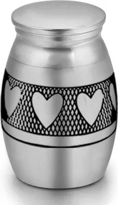 Produktbild von Elegante Mini Urne für Asche - 15 ml - 25 x 16 mm - Gedenkurne für Haustiere und Menschen - Hochwertige Urne in Silber