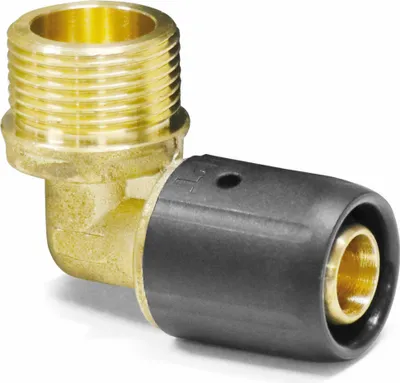 Produktbild von Pipetec Steckfitting, Winkel Übergang mit Außengewinde 20 x 2 mm - 3/4" für Alu-Verbundrohr