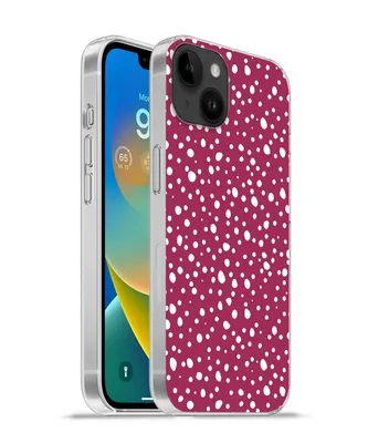 Produktbild von MuchoWow® Handyhülle Schutzhülle Hülle für Apple iPhone 14 Plus - Soft case Tupfen - Rot - Weiß Silikon Softcase Handy Hülle - Abbildung