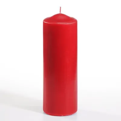 Produktbild von PAPSTAR Stumpenkerze rot, Ø 70 mm, 200 mm hoch, dekorativ | Schrumpffolie (1 Stück)