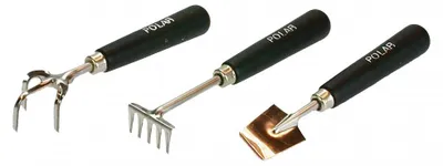 Produktbild von 3-teiliges Blumenbesteck Gartengeräte-Set aus Edelstahl mit Eschenholzgriff
