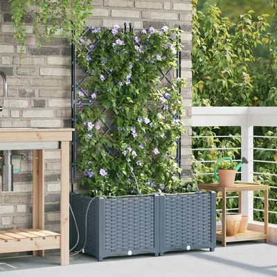Produktbild von Gartenpflanzer aus Stahlkonstruktion mit Bewässerungssystem für Außenbereich und Terrasse