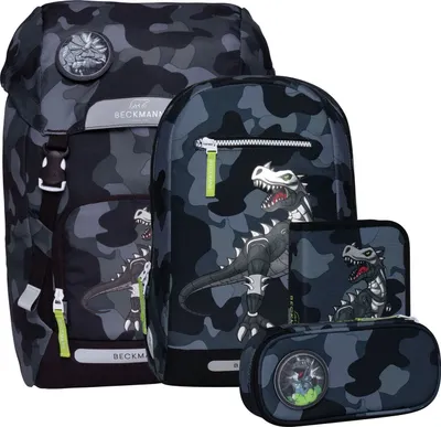 Produktbild von Beckmann Schulranzenset Classic Maxi - 6-Tlg. Set Camo Rex Black