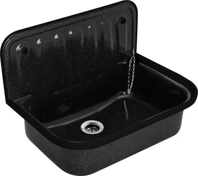 Produktbild von Stahl-Ausgussbecken Granitoptik 50 x 38 cm