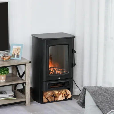 Imagen del producto de Chimenea eléctrica con efecto de llama realista, termostato, 1000 W/2000 W, ideal para espacios de hasta 25 metros cuadrados, color , dimensiones: 44,5 x 32,1 x 74 cm