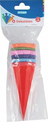 Produktbild von Stylex 47173, Schultüte ohne Inhalt, Junge/Mädchen, Blau, Grün, Pink, Gelb, Einfarbig, Karton, Rund