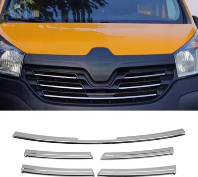 Immagine prodotto di Modanature griglia radiatore Modanature griglia per Renault Trafic III acciaio inox argento 5 pezzi