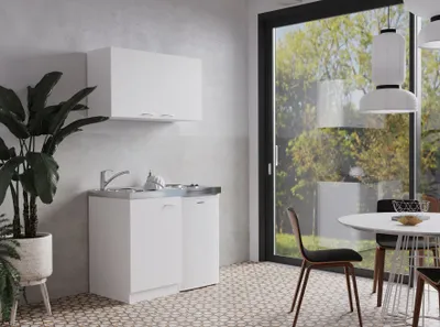 Produktbild von Küche Miniküche Singleküche Küchenzeile Pantry Weiß Levin 100 cm Respekta