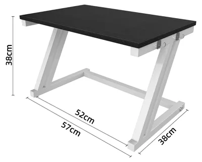 Image de Étagère pour micro-ondes - Étagère de cuisine en forme de Z - 1 niveau - Acier inoxydable - Avec 2 crochets - 57 x 38 x 38 cm - Noir aspect noyer