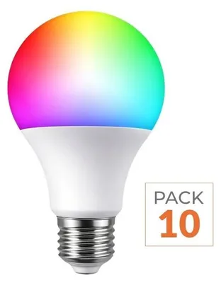 Produktbild von 10er-Pack – WLAN-fähige LED-Glühbirne E27 11 W G95 RGBW