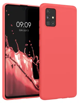 Produktbild von kwmobile Handyhülle für Samsung Galaxy A51 Hülle - TPU Case - Kabelloses Laden - Schutzhülle Cover in Neon Koralle