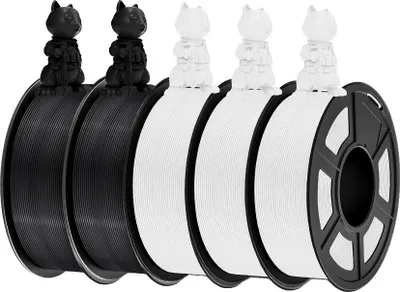 Immagine prodotto di filamento 3D, resistente agli urti, compatibile con la maggior parte delle stampanti 3D, ABS 2BK 3WT