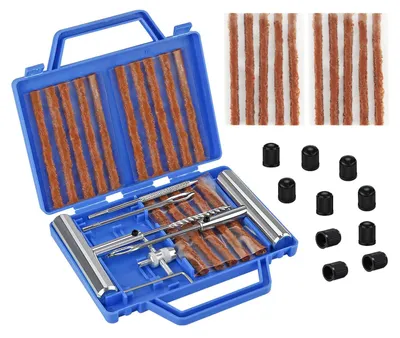 Produktbild von VonLux Reifen Reparatur Set Reifenreparaturset 42tlg Auto Reifen Reparaturset, Flicken Satz, Autoreifen Flickzeug Pannenset für PKW, Motorrad, LKW, ATV, Traktor usw.