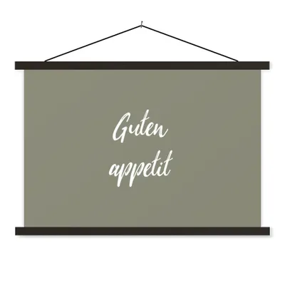 Produktbild von MuchoWow® Textilposter Guten Appetit - Zitate - Bon appetit - Sprichwörter 90x60 cm mit schwarzem Rahmen - Aufhängungssatz