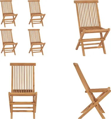 Image de vidaXL Chaises de jardin pliantes 4 pcs. Bois massif teck - Chaise de jardin - Chaise de jardin en bois - Chaise de jardin en bois